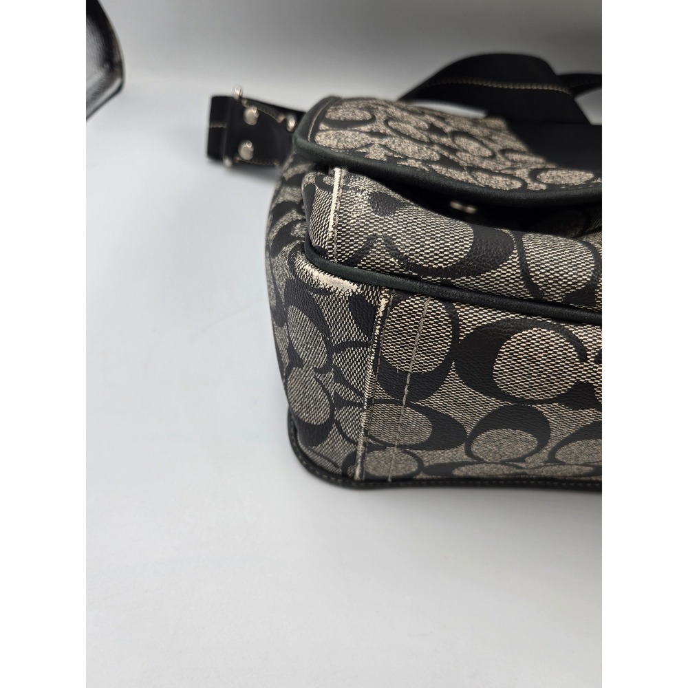 Coach Heritage Stripe Signature Messenger Bag Black Grey Crossbody F70590 - Picture 15 of 16